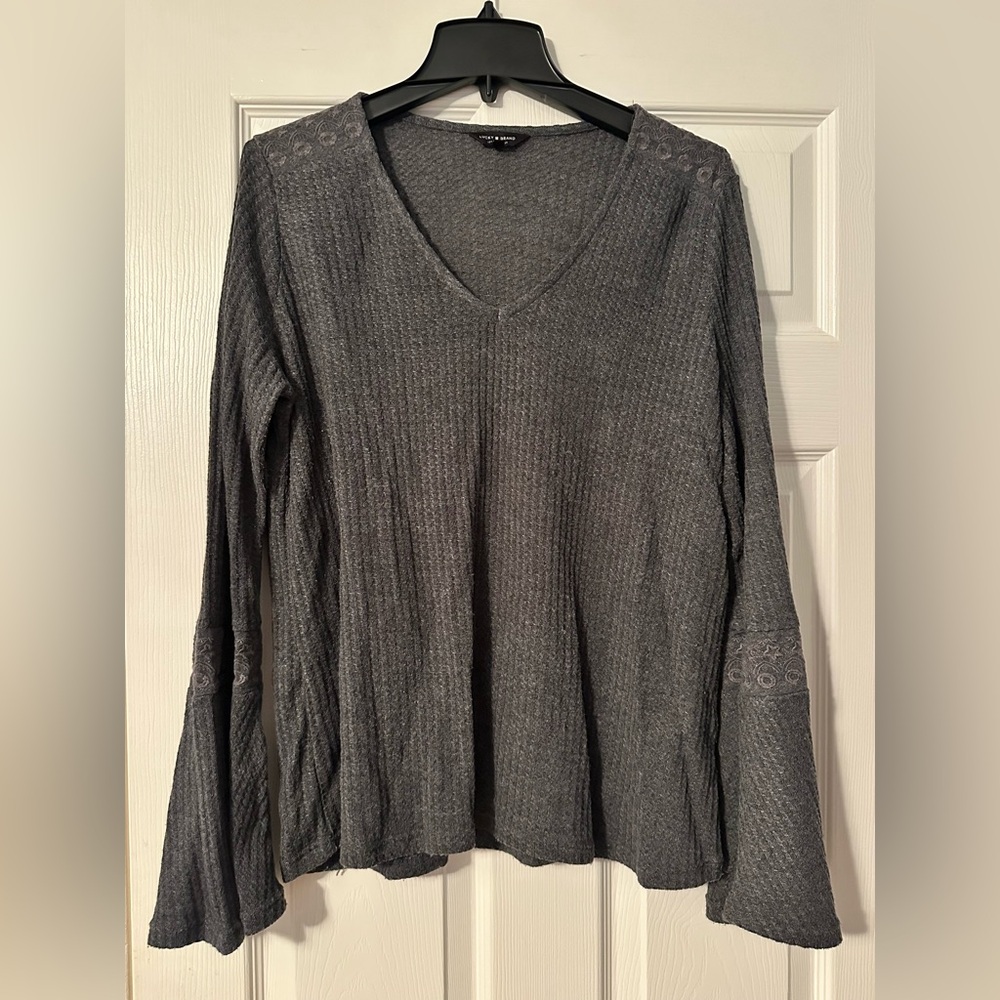 Lucky Brand Charcoal Long Sleeve Top